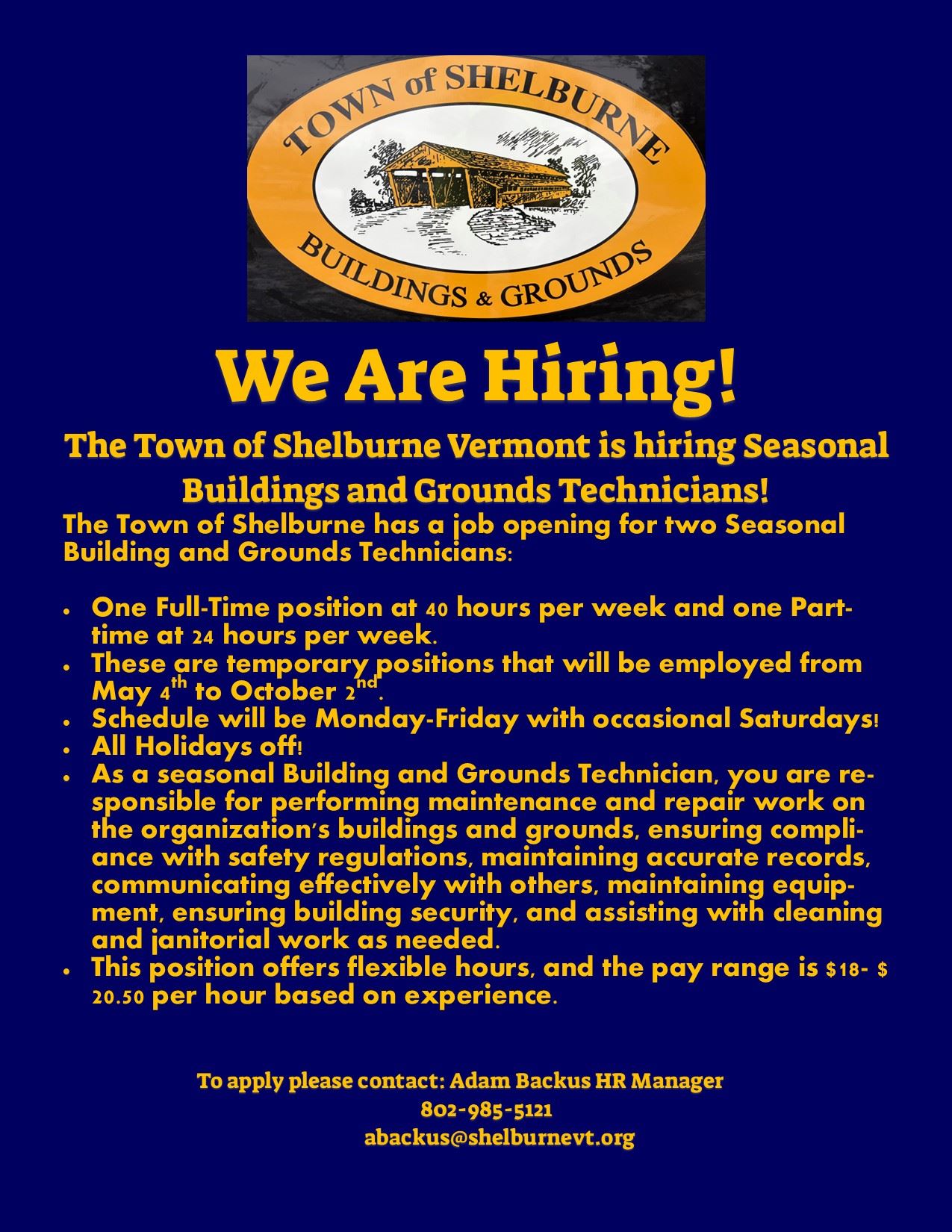 Seasonal Building and Grounds Tech Flyer 2026